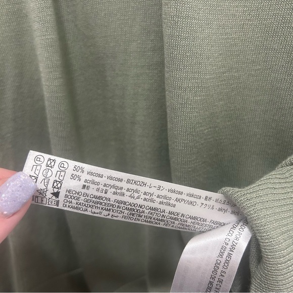 ZARA Lightweight Green Sweater Top Small - Picture 4 of 4